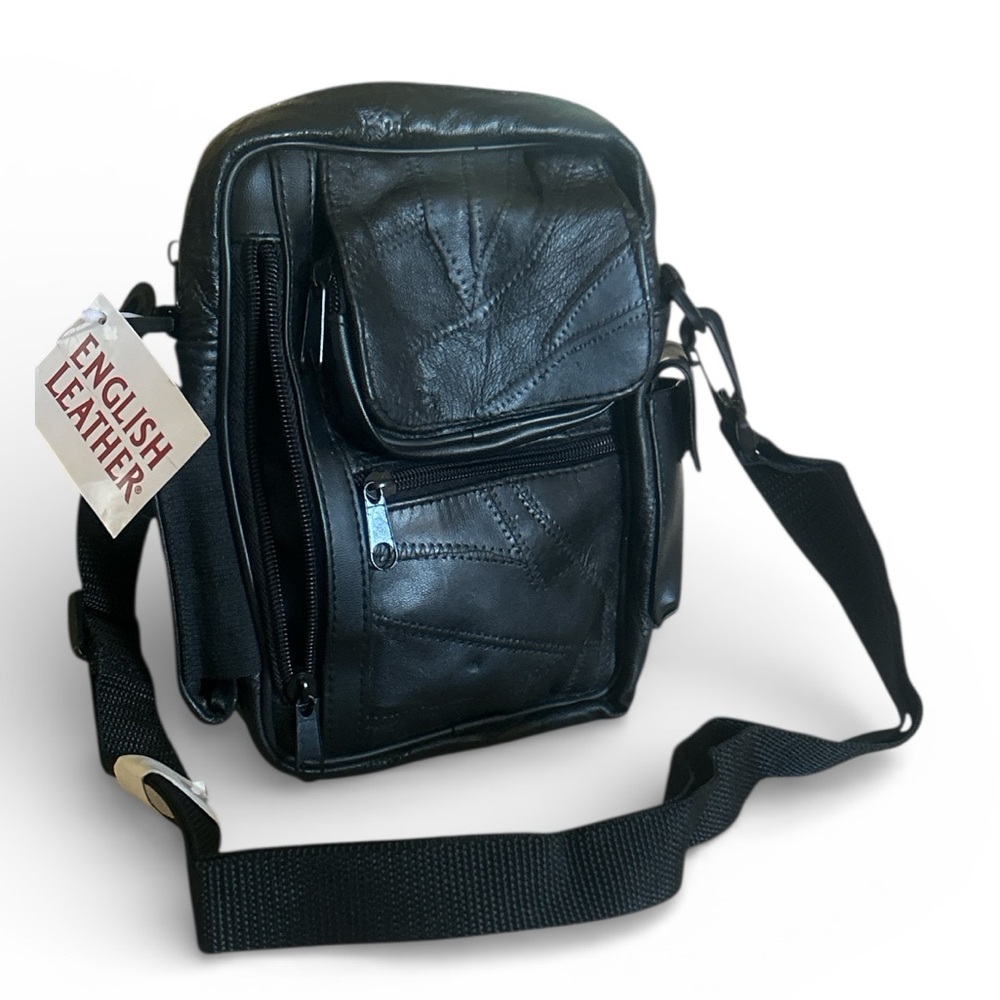 Lambskin English Leather Patchwork Belt bag Crossbody Bag Waist Bag Black  NWT